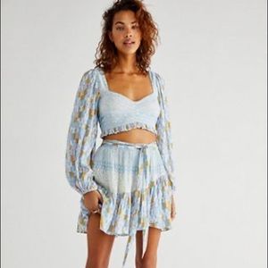 Free People Blue and White Mini Dress